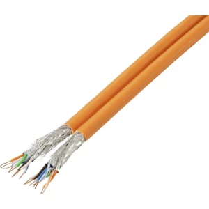 TRU COMPONENTS TC-13577076 mrežni kabel CAT 7a S/FTP 4 x 2 x 0.27 mm² + 4 x 2 x 0.27 mm² narančasta 100 m slika