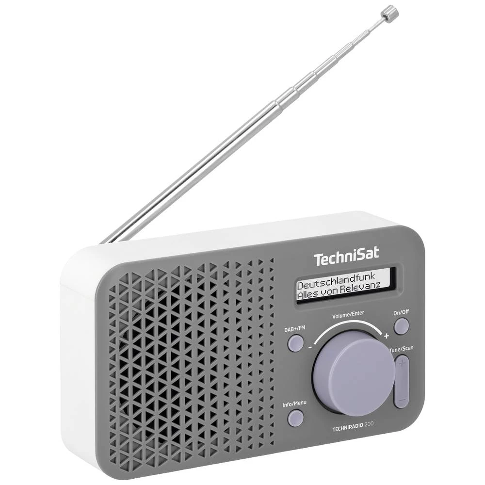 TechniSat TechniRadio 200 prijenosni radio DAB+ (1012), UKW (1014)    siva, bijela slika