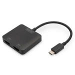 Digitus DS-45338 HDMI / USB-C® adapter [1x USB-C® - 2x ženski konektor HDMI] crna podržava HDMI, High Speed HDMI, bez utičnice za punjenje, Ultra HD (4K) HDMI