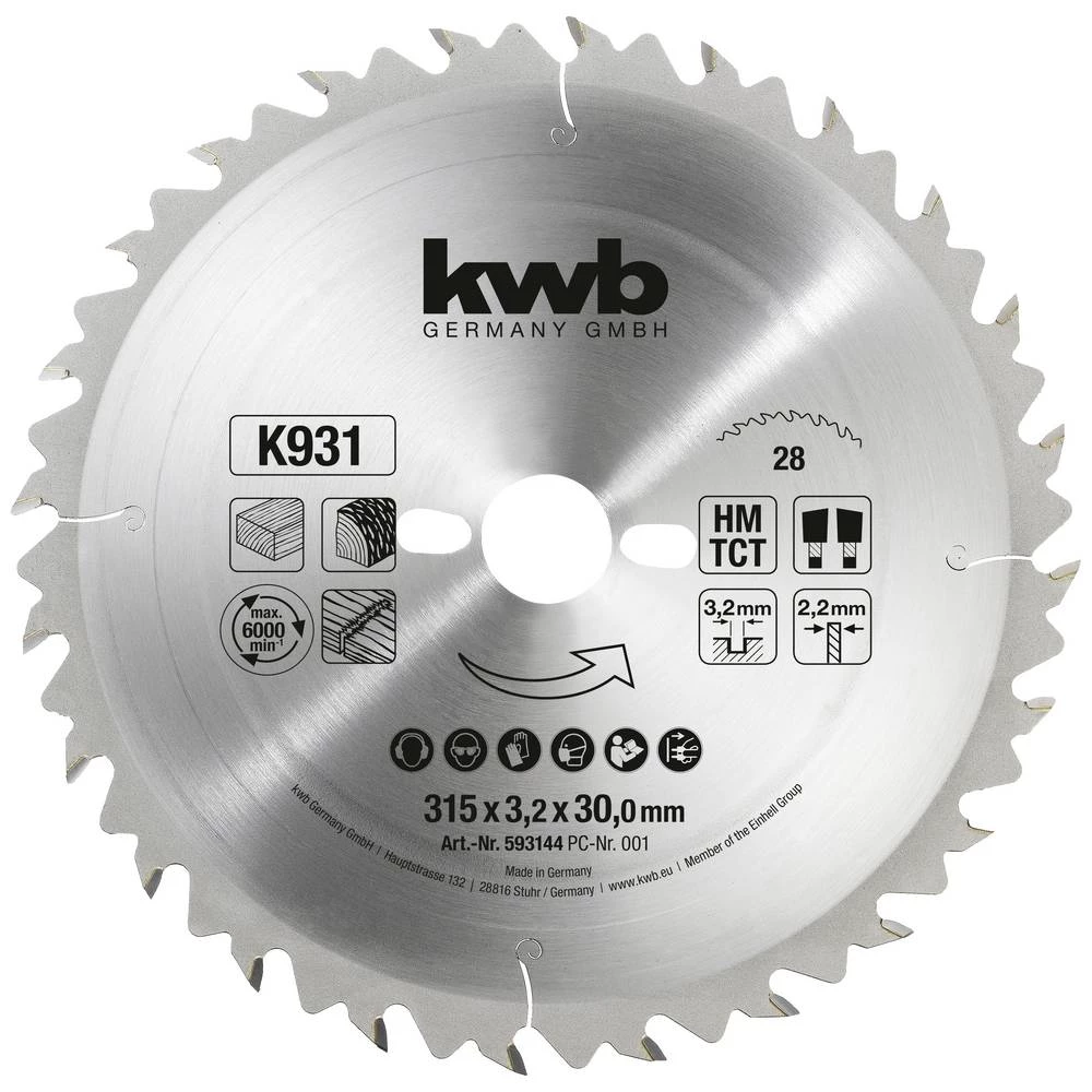 kwb 593144 list kružne pile 315 x 30 mm 1 St. slika