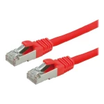 Value 21.99.1261 RJ45 mrežni kabel, Patch kabel cat 6 S/FTP 5.00 m crvena dvostruko zaštićen, bez halogena, vatrostalan