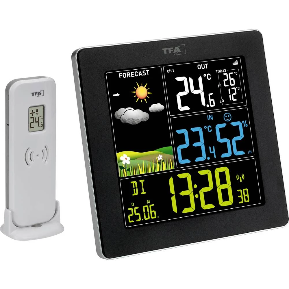 TFA Dostmann Funk-Wetterstation mit Farbdisplay SUN 2 35.1174.01 bežična vremenska stanica Predviđanje za 12 do 24 sata slika