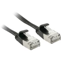 LINDY 47483 RJ45 mrežni kabel, Patch kabel cat 6a U/FTP 3.00 m crna sa zaštitom za nosić 1 St. slika