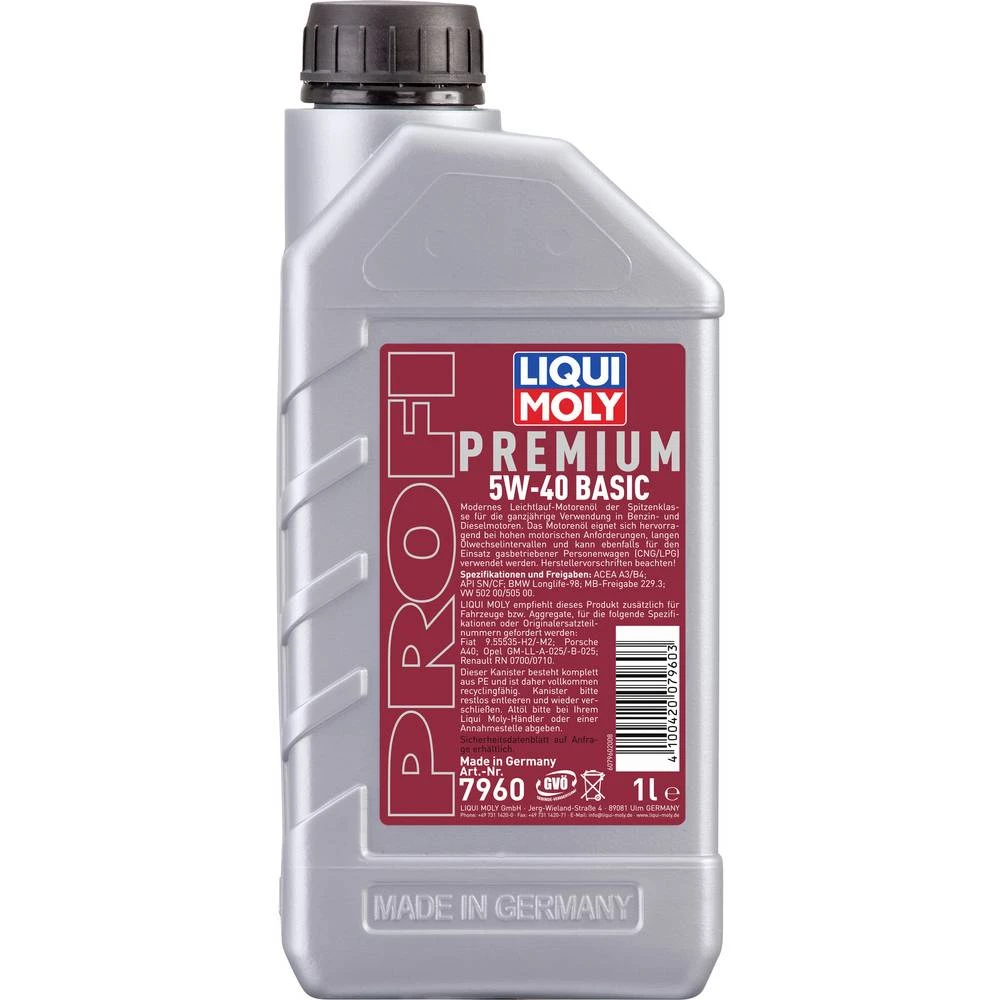 Liqui Moly Profi Premium 5W-40 Basic 7960 motorno ulje 1 l slika