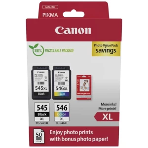 Canon tinta PG-545XL/CL-546XL Photo Value Pack original 2-dijelno pakiranje crn, cijan, purpurno crven, žut 8286B011 slika