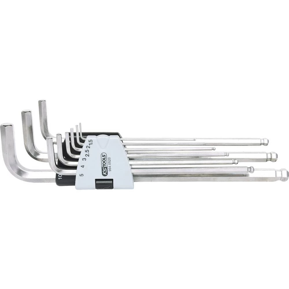 KS Tools 964.0520 unutarnji šesterokutni komplet kutnih odvijača 1.5 mm, 2 mm, 2.5 mm, 3 mm, 4 mm, 5 mm, 6 mm, 8 mm, 10 slika