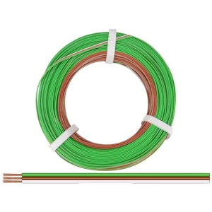 Donau Elektronik 325-485-50 pletenica 3 x 0.25 mm² zelena, smeđa boja, bijela 50 m slika