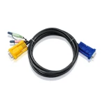KVM Priključni kabel [1x Muški konektor VGA, 3,5 mm banana utikač - 1x Ženski konektor VGA, 3,5 mm banana utikač] 5 m Crna ATEN
