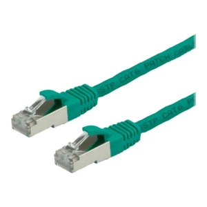 Value 21.99.1233 RJ45 mrežni kabel, Patch kabel cat 6 S/FTP 1.00 m zelena dvostruko zaštićen, bez halogena, vatrostalan slika