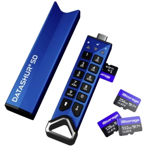 iStorage IS-FL-DSD-256-SP vanjski čitač memorijskih kartica plava boja IS-FL-DSD-256-SP USB-C® 3.2 slika