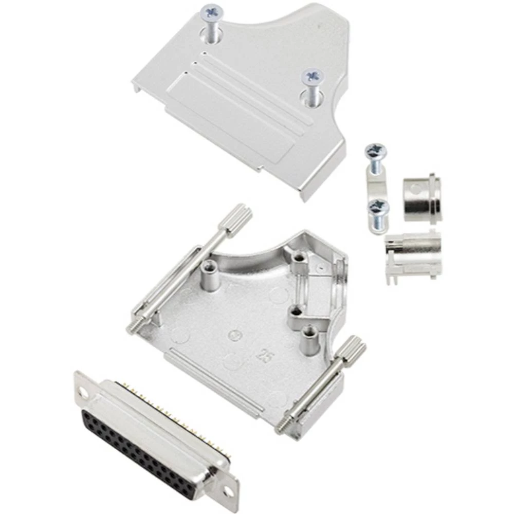 Višestruki ženski konektor D-SUB komplet 35 ° Broj polova: 25 Lemni kup TRU COMPONENTS TCMHDM3525DBSK 1 ST slika