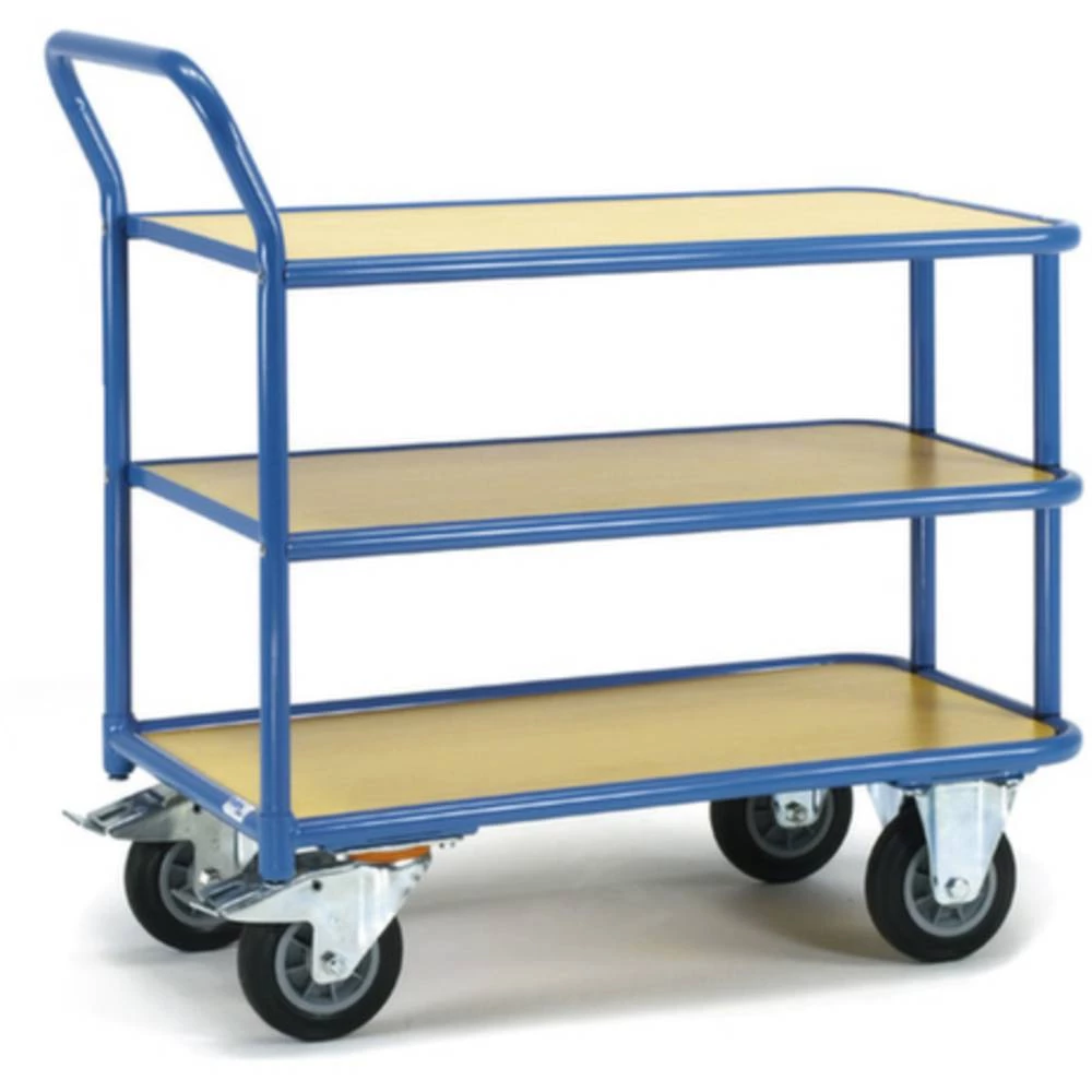 Fetra Hauptartikel 2610 kolica s policama čelik obložen s prahom Opterećenje (maks.): 300 kg briljantno-plava (RAL 5007) slika