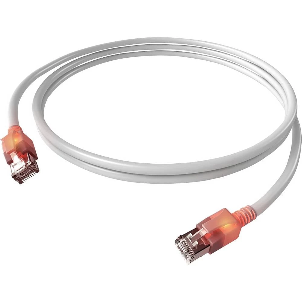 Easylan CS1OWADAD0015 RJ45 mrežni kabel, Patch kabel CAT 6a S/FTP 1.5 m bijela dvostruko zaštićen, bez halogena, vatrost slika