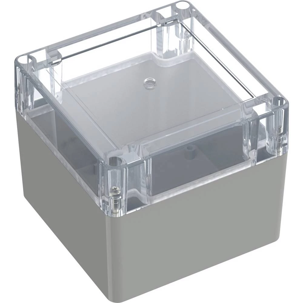 TRU COMPONENTS 6U07111109437 TC-13865100 industrijsko kućište 105 x 105 x 89.7 ABS, polikarbonat svijetlosiva, prozirna slika