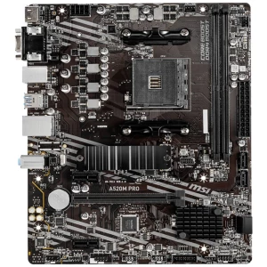 MSI A520M PRO matična ploča Baza AMD AM4 Faktor oblika (detalji) Micro-ATX Set čipova matične ploče AMD® A520 slika