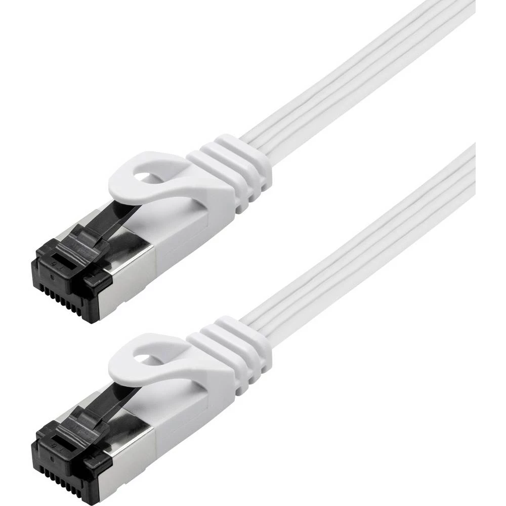 Maxtrack TI55-5L RJ45 mrežni kabel, Patch kabel CAT 8.1 U/FTP 5 m bijela plosnati 1 kom. slika