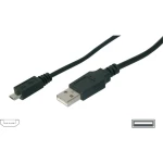 USB 2.0 priključni kabel [1x USB 2.0 utikač A - 1x USB 2.0 utikač Micro-B] 1.80 m Digitus crni