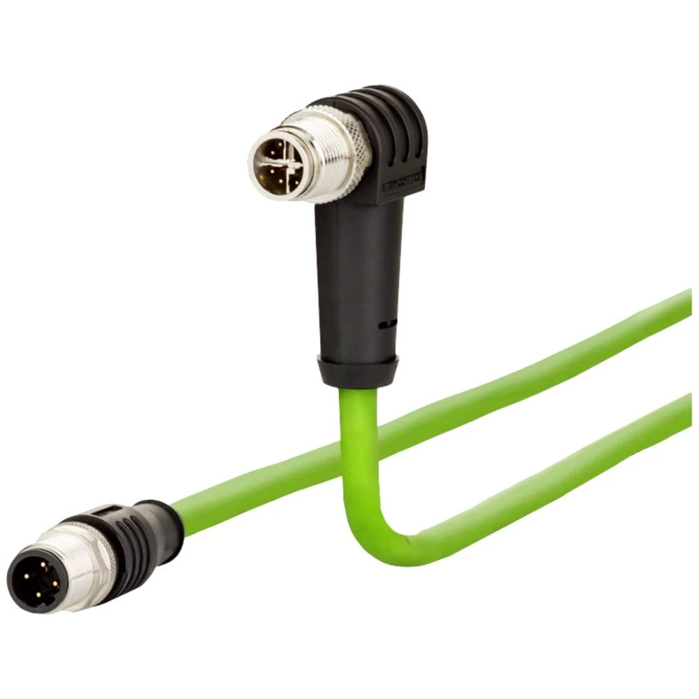 Metz Connect 142M2X1B050 M12 mrežni kabel, Patch kabel CAT 6a S/FTP 5 m zelena PUR plašt, postojan na kiselinu, postojan na ozon, UV otporan, mogućnost korištenja za vuču, bez halogena, postojan na... slika