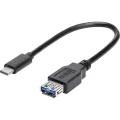 USB 3.0 adapter [1x USB-C utikač - 1x USB 3.0 utičnica A] 0.15 m crni, s OTG-funkcijom, pozlaćeni kontakti Renkforce slika