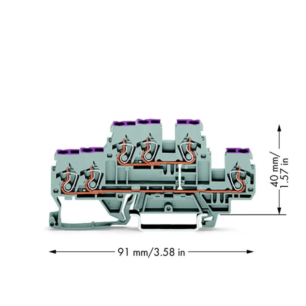 WAGO 870-538 dvokatna prolazna stezaljka 5 mm opruga Dostupnost: l siva 50 St. slika
