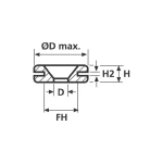 HellermannTyton Uvodnica HV1401 crna (V x V2) mm 4,8 x 0,8