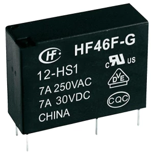 Mrežni relej Hongfa HF46F-G/005-HS1, 5 V/DC, 1 x preklopni k., 10 A, 30 V/DC/277 slika