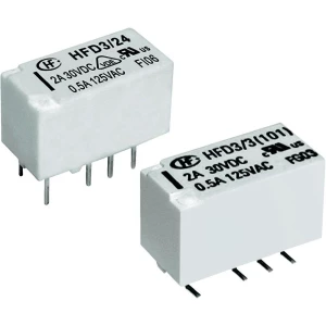 Vrlo mali signalni relej Hongfa HFD3/012, 12 V/DC, 2 x preklopni kontakt, maks. slika