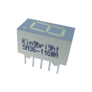 7 segmentni LED prikaz Kingbright SA36-11SRWA visina brojki 9 mm crvena 21 mcd slika