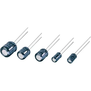 Subminijaturni elektrolitski kondenzator (OxV) 5 mm x 7 mm raster 2 mm 22F 35 slika