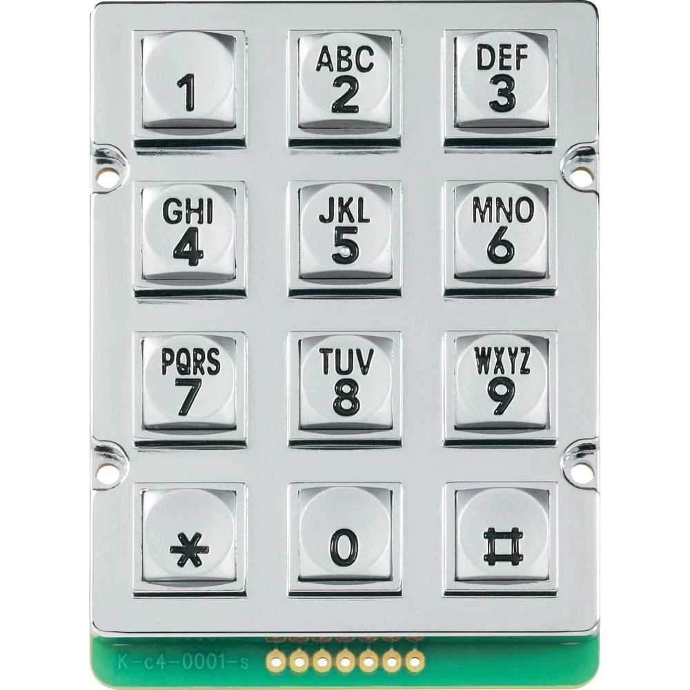 Metalna tipkovnica 0031-010A-1P Matrix 3 x 4 opterećenje kontakta 5 mA slika