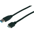 USB 3.0 priključni kabal A/mikro B 1 m crni slika