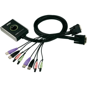2-ulazna KVM-sklopka Aten, USB, DVI sa zvukom slika