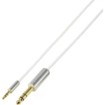 SpeaKa Professional-JACK audio priključni kabel [1x JACK utikač 6.35 mm - 1x JACK utikač 3.5 mm] 1 m bijeli SuperSoft, pozlaćeni