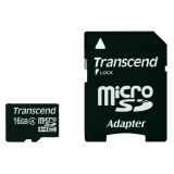 Kartica microSDHC Transcend, 16 GB, klasa 4 + SD-adapter TS16GUSDHC4