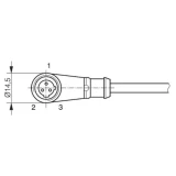 ContrinexS13-3FUW-020--Priključni kabel za prekidač približavanja, 3-polni, kutn