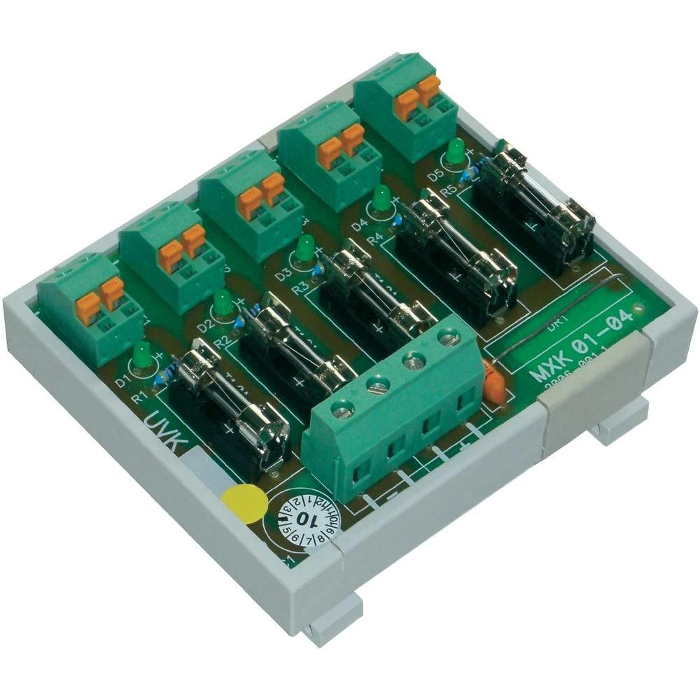 LED-razdjelnik s osiguračima u DIN-letvi FG Elektronik UVK5-TS, 5 osigurača, 0-4