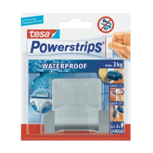 Dvostruka kukica Tesa PowerstripsR Waterproof, 59710, metalne boje slika