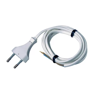 Priključni kabel [ euro utikač - kabel, otvoreni kraj] bijeli 1.5 m 6777 slika