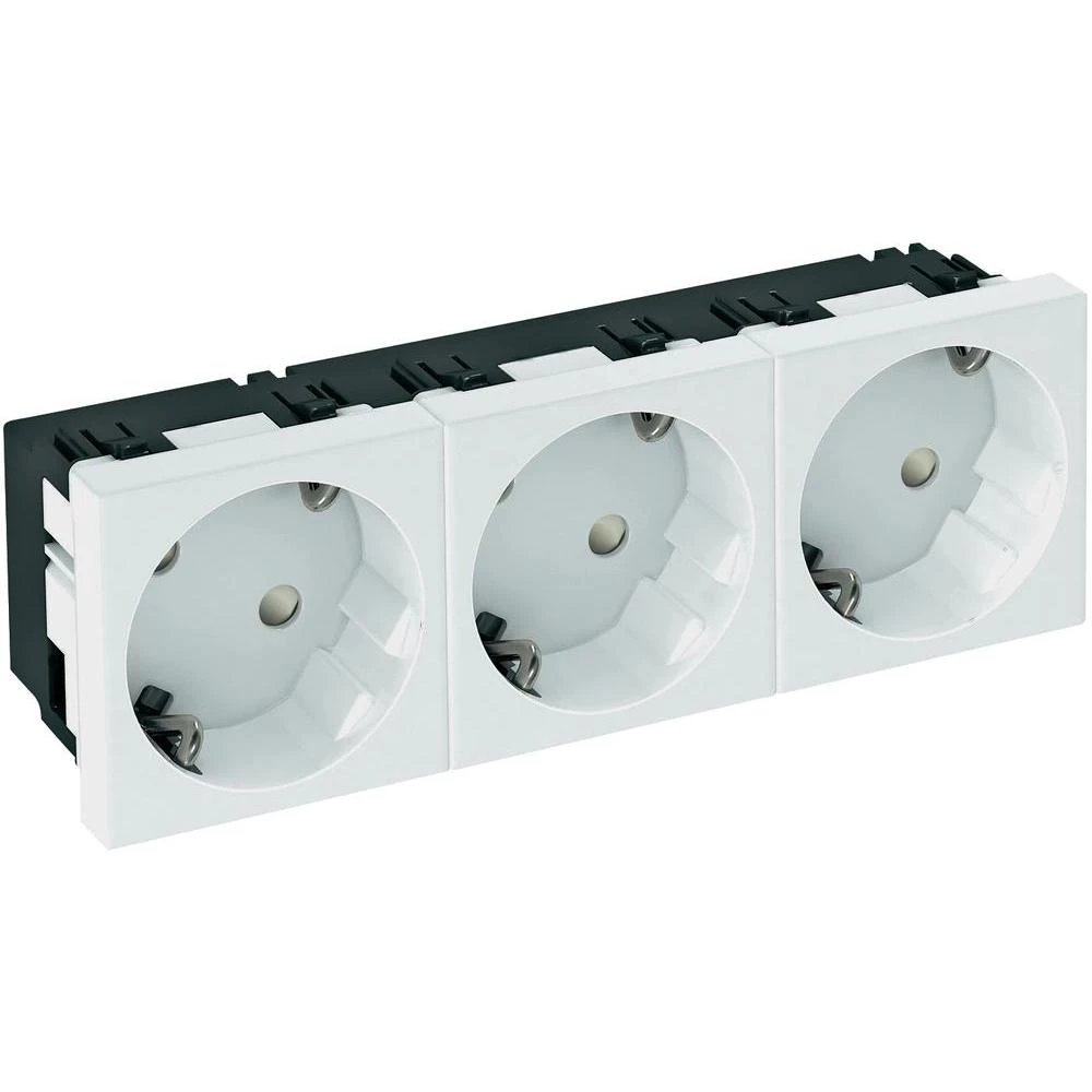 3 Utičnice OBO Bettermann 6117063 za kabelske kanale, 33 ° nagnute, bijele