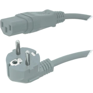 Priključni kabel za rashladne uređaje [ šuko utikač - IEC utikač C13] siva 2 m HAWA 1008231 slika