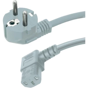 IEC priključni kabel Hawa 1008239, 2,5 m, sive boje, H05VV-F 3G1,0 slika