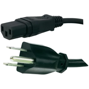 IEC priključni kabel Hawa 1008247, američki utikač, 2 m, crne boje, SJT 3 x 18 A slika