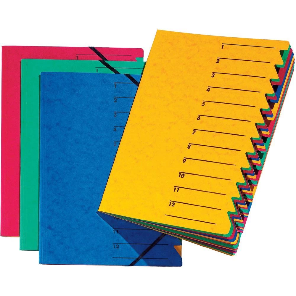 Mapa za odlaganje spisa 12 pregrada s gumicom karton, zelena 24131-03 Durable slika