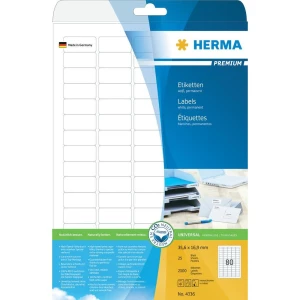 Herma Premium naljepnice 4336 ( 35.6 mm x 16.9 mm ), bijele, 2000 kom., trajne slika