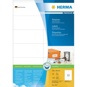 Herma Premium naljepnice 4457 ( 105 mm x 48 mm ), bijele, 1200 kom., trajne slika