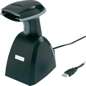 1D bežični skener barkodova Riotec LS6300BU USB set laserski crni ručni skener Bluetooth®, USB slika