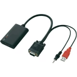 HDMI/VGA pretvornik SpeaKa Professional [1x HDMI-utičnica  1x VGA-utikač, JACK-utičnica 3.5mm] 0.30m, crn