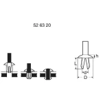 Rascjepna zakovica PB Fastener, (dxDxLxh) 3.5x8x7x2mm, debelina ploče 2.0-5.0mm,