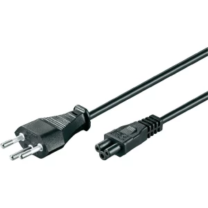 Mrežni kabel za prijenosno računalo [ švicarski utikač - trolisni utikač C5] crn slika