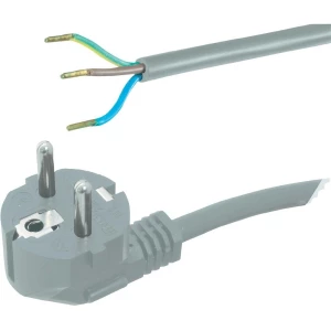 Priključni kabel [ šuko utikač - kabel, otvoreni kraj] sivi 5 m HAWA 1008229 slika